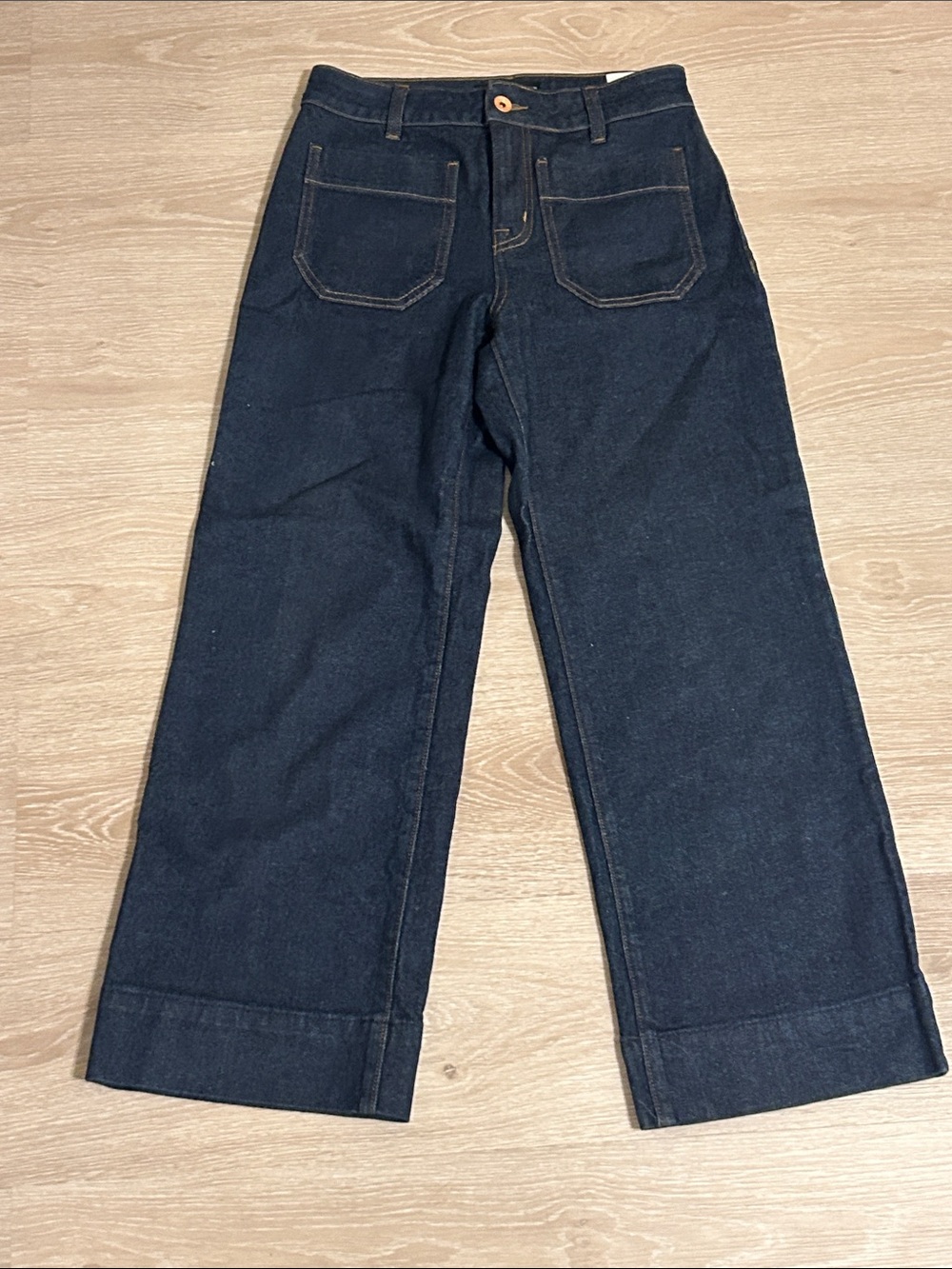 Sanctuary Denim NWOT The Marine Denim Wide Leg Front Pocket Cropped Jeans Sz 25